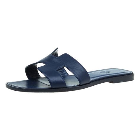 navy blue hermes oran|hermes oran sandals.